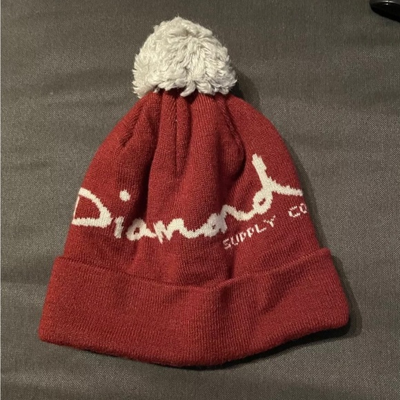 Diamond Supply Red Beanie - Picture 1 of 1